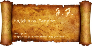 Hajduska Ferenc névjegykártya